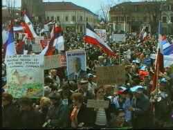 Miting podrske Milosevicu - "Pesmom i istinom branimo zemlju"